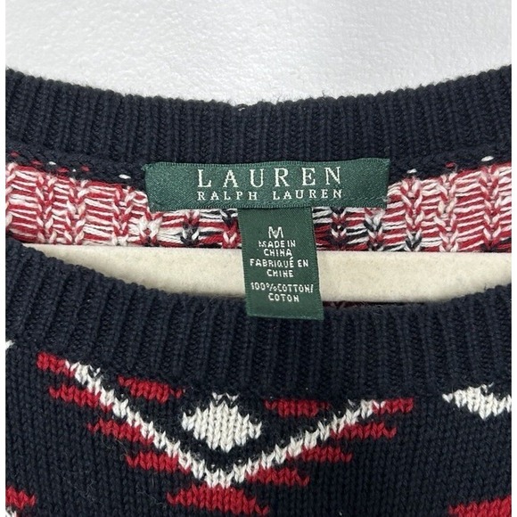 Lauren Ralph Lauren Womens Tunic Sweater Dress Long Sleeve Nordic Size Medium - Picture 3 of 10